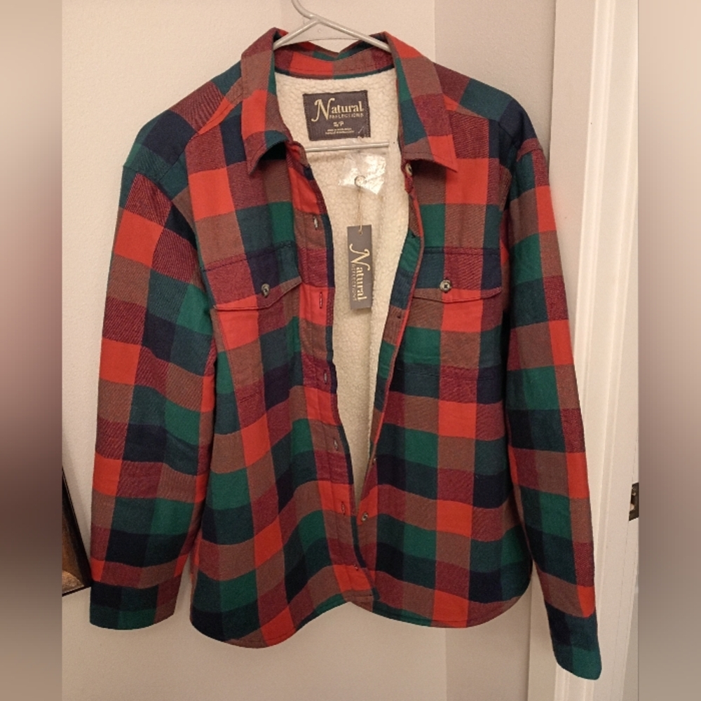Natural Reflections Checkered Flannel with Sherpa